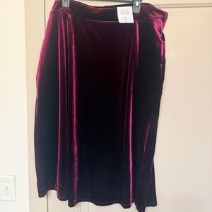 Croft & Barrow Velvet A-Line Skirt in Deep Purple